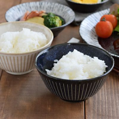 和食器 大きめお茶碗 彫十草