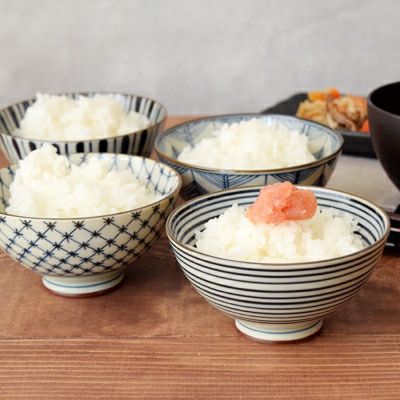 和柄がモダンでおしゃれなお茶碗。古染の雰囲気が魅力的な人気のご飯 