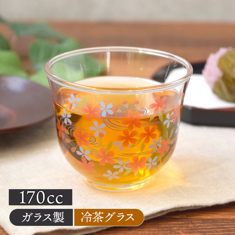 冷茶グラス 170cc 桜 ガラス製 アウトレット