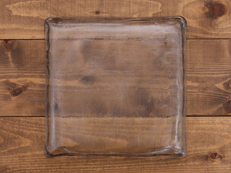 見事なガラスの大皿 ガラスの角皿で存在感抜群、高見え大皿プレート。