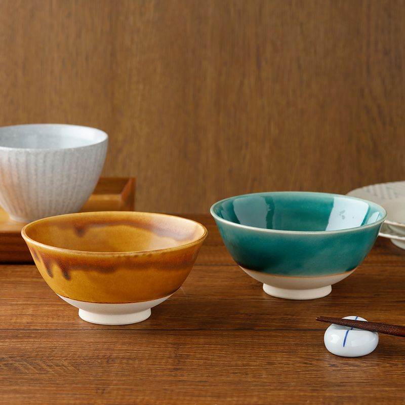 Amazon.co.jp: お茶碗 飯碗 直径約12×高さ6.5cm 6柄 370cc 食器
