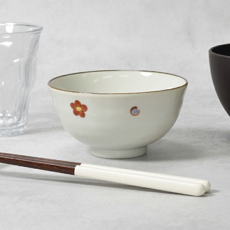 茶碗 11cm 赤絵小花散らし