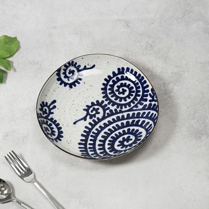 三角皿 22.7cm 太タコ唐草