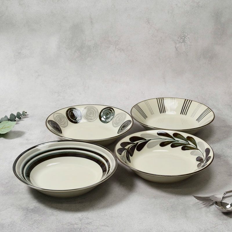 パスタ・カレー皿 21cm モノクロ