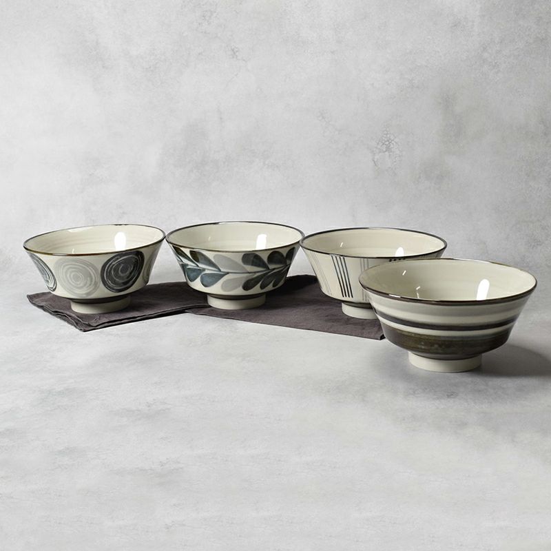 ラーメンどんぶり 18cm モノクロ