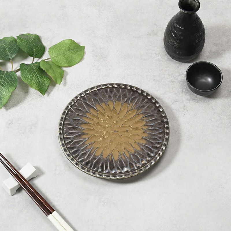 中皿 17cm ゴールド Dahliaダリア